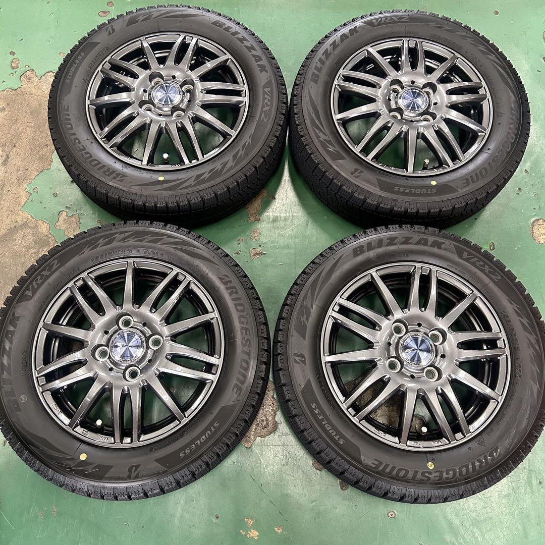 美品！スタッドレス＆アルミ155/65R13ブリザック軽自動車用4本セット