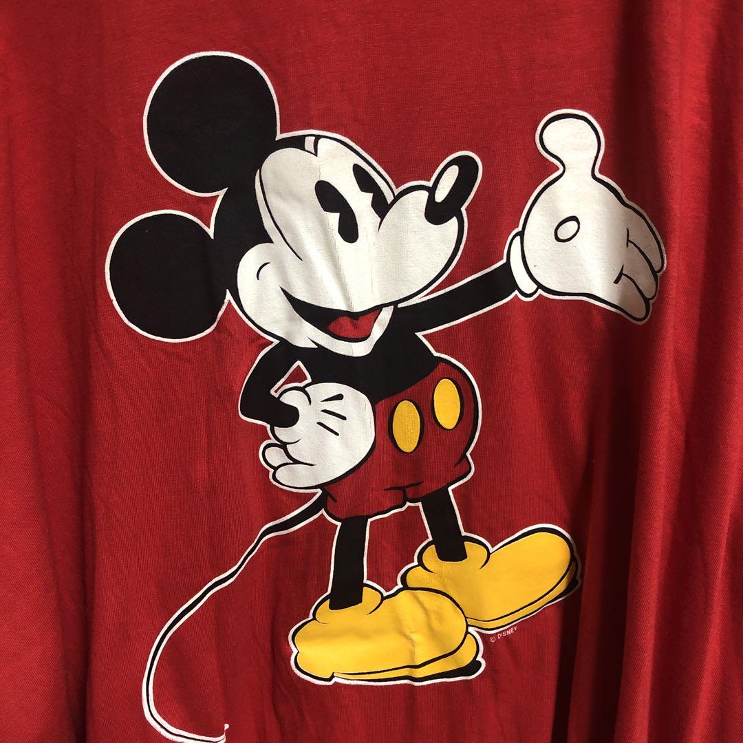 希少　USA製　80s Disney ミッキーマウス Tシャツ レッド