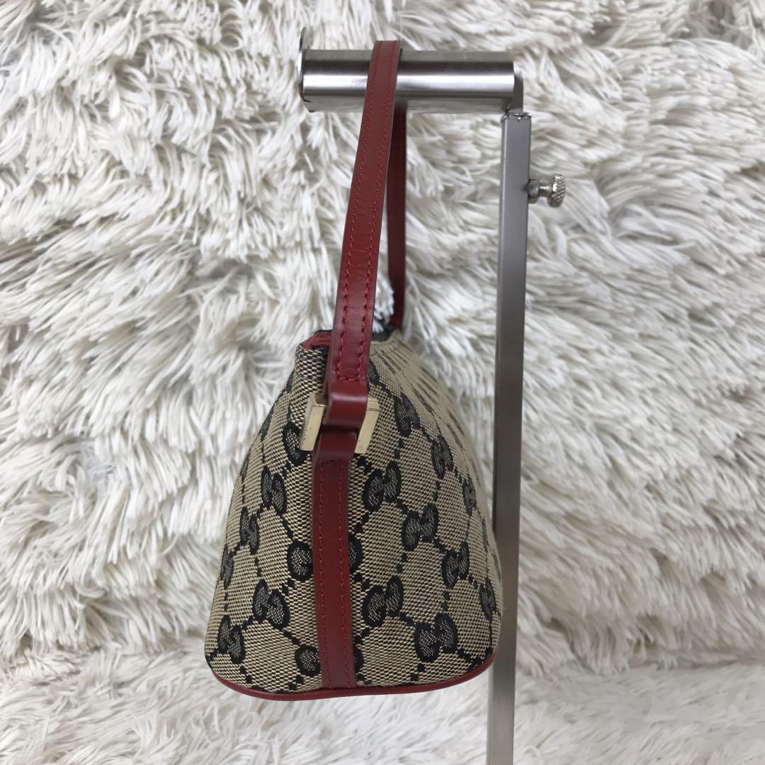 【美品】GUCCI グッチ アクセサリーポーチ GG柄 キャンバス レッド GUCCI グッチ アクセサリーポーチ GG柄 キャンバス レッド