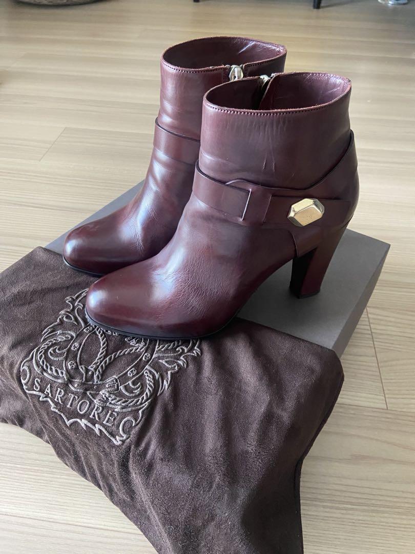 美品！サルトル ショートブーツSARTORE PARMA BORDO 37