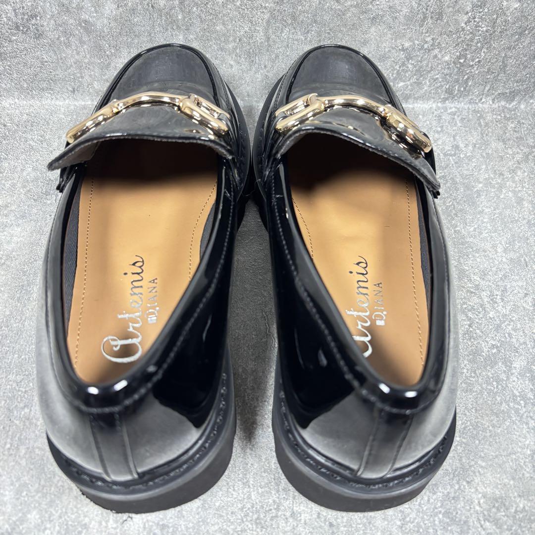 【極美品】DIANA ビットローファー 厚底 エナメル トラックソール 23.5