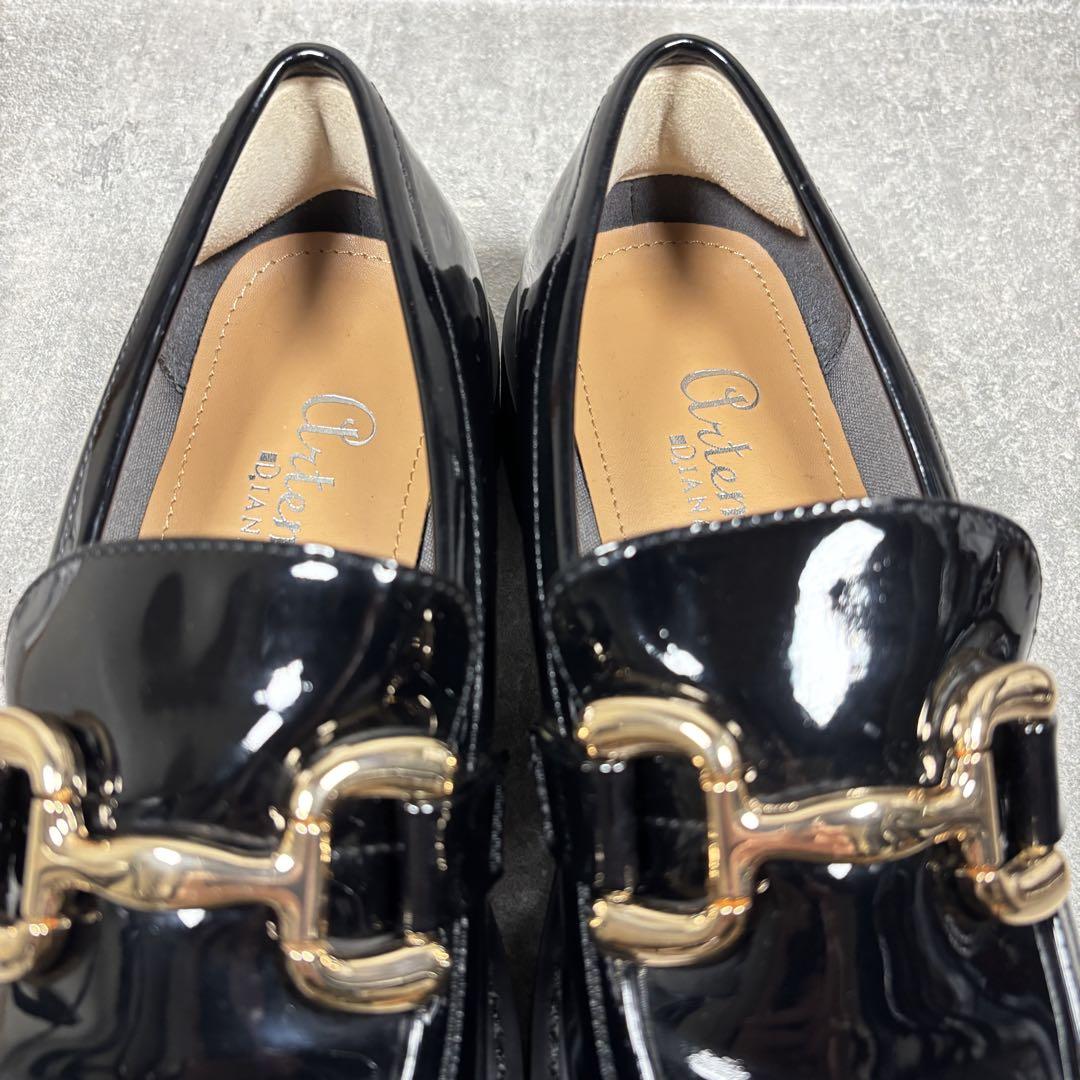 【極美品】DIANA ビットローファー 厚底 エナメル トラックソール 23.5