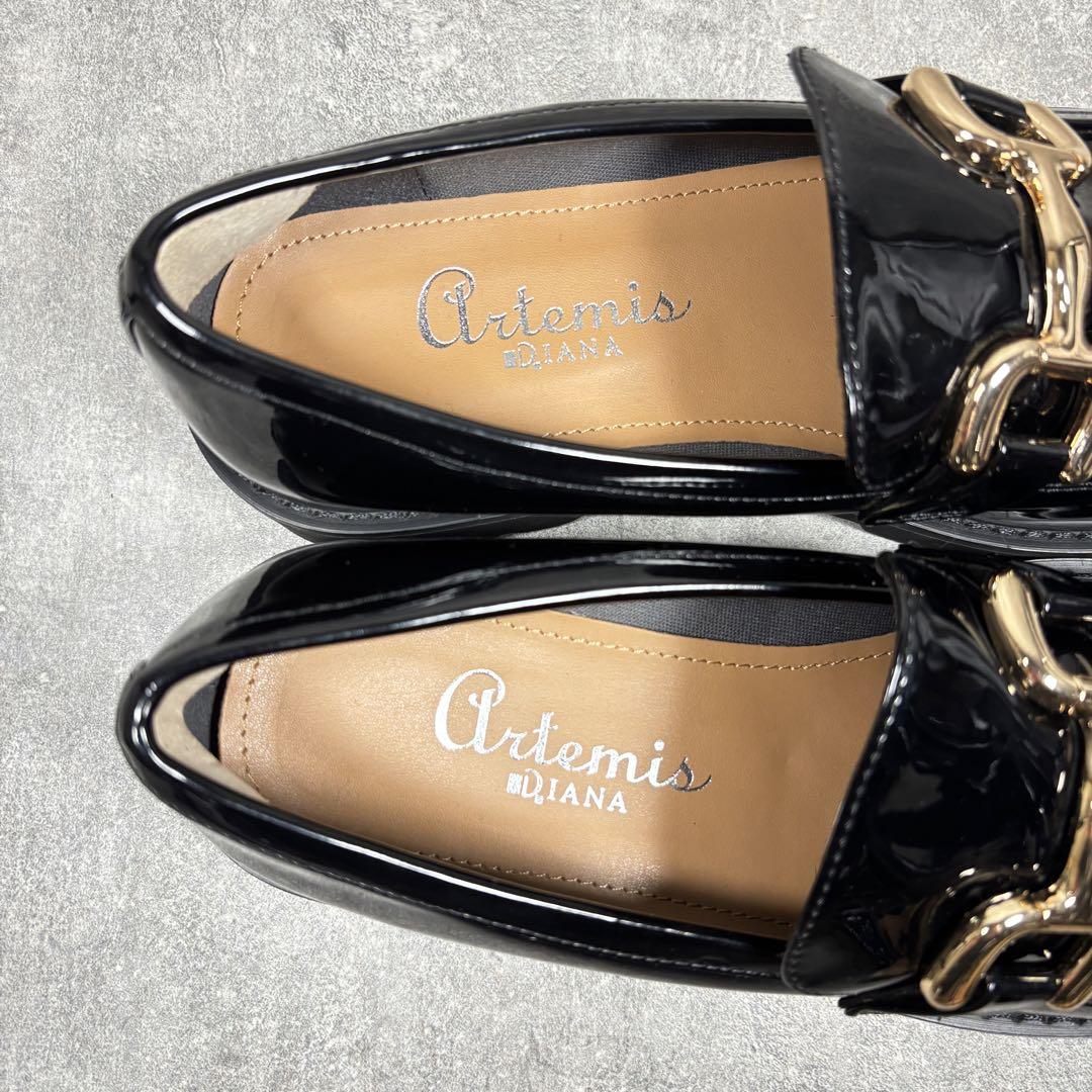 【極美品】DIANA ビットローファー 厚底 エナメル トラックソール 23.5