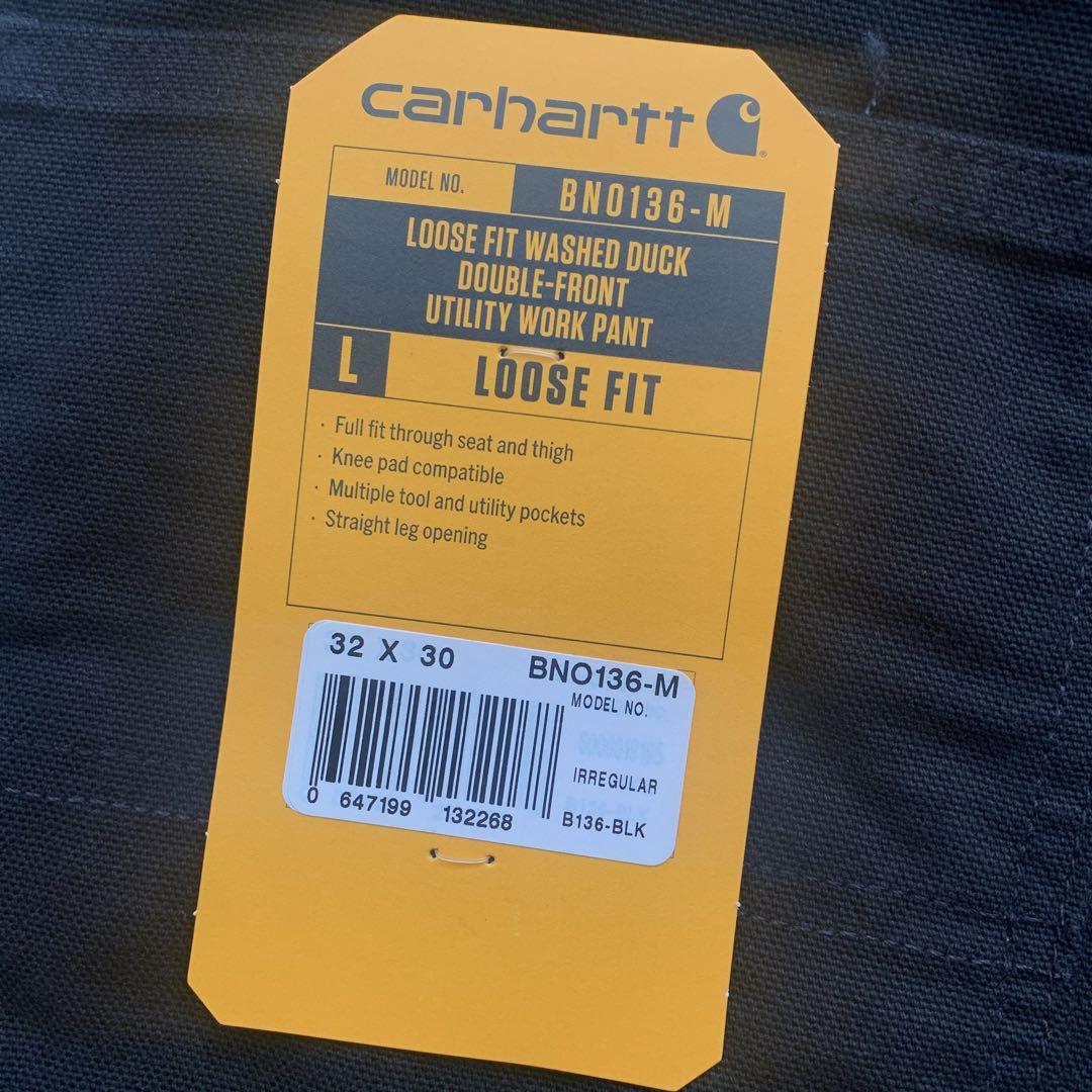 carhartt ダブルニーダックパンツ　ブラックパンツ 新品USCarhartt Washed ダブルニー ダックパンツ ブラックW33