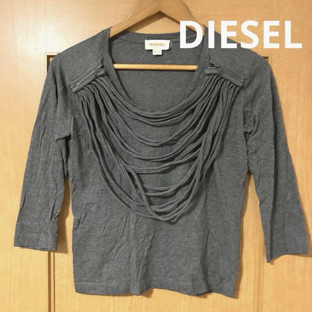 【雰囲気抜群❗️】00's DIESEL 変形デザイン 7分袖カットソー Y2K