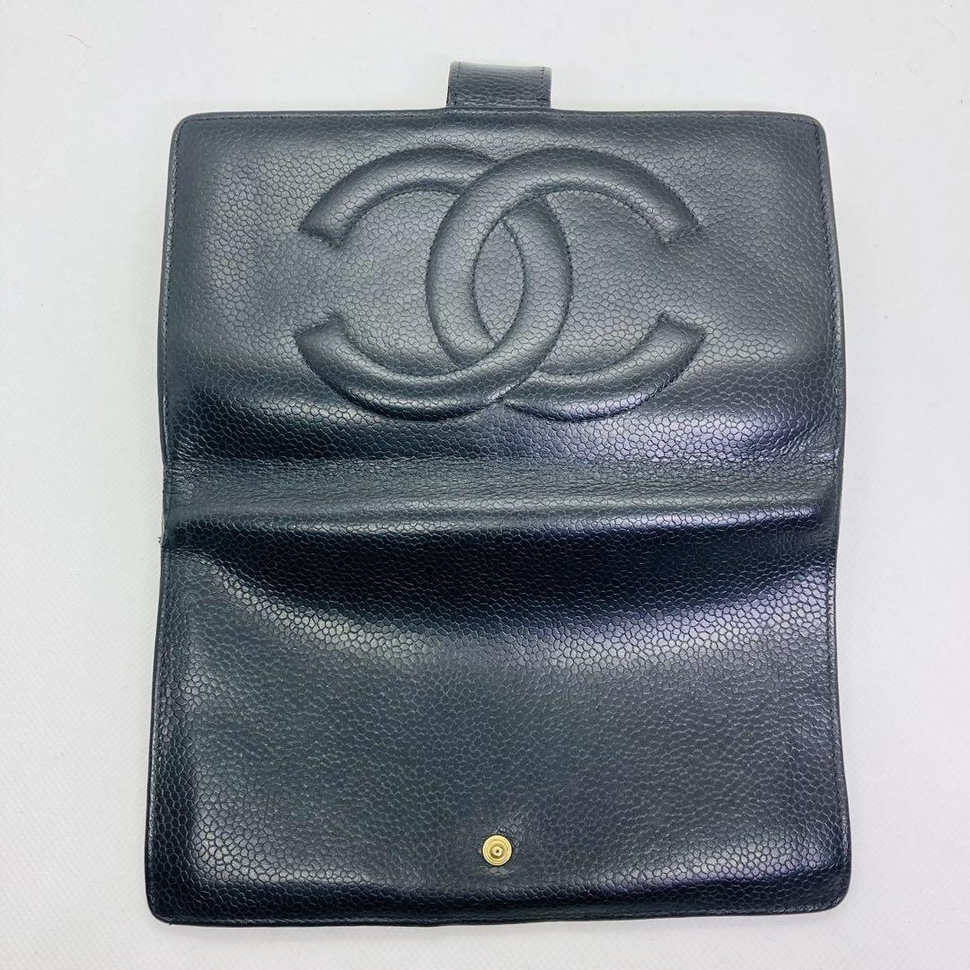 CHANEL シャネル キャビアスキン 長財布 黒 ウォレット 財布 189