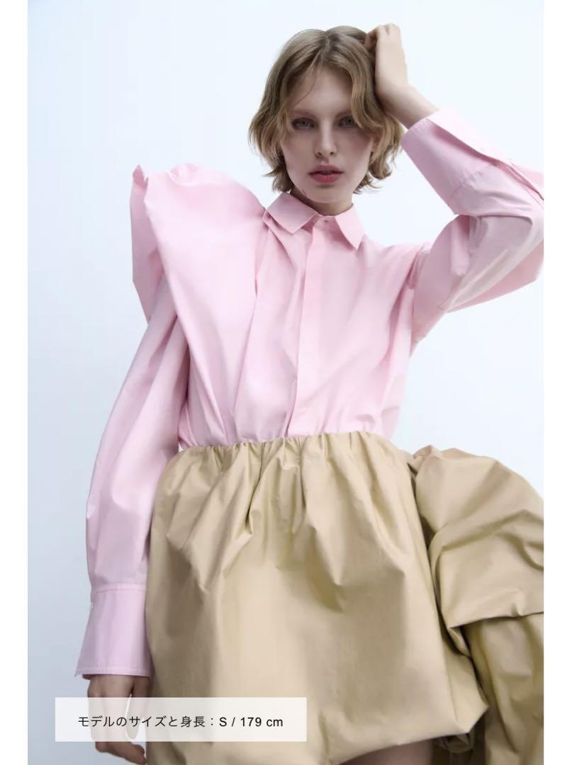 zara ポプリンシャツ　Mトップス