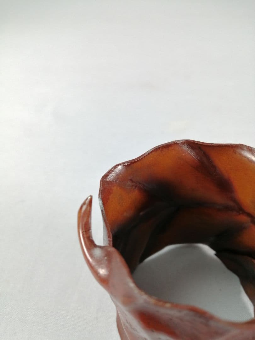 【茶道具】藤田善勝造　一葉蓋置　蓋置196 茶道具】藤田善勝造 一葉蓋置 蓋置196