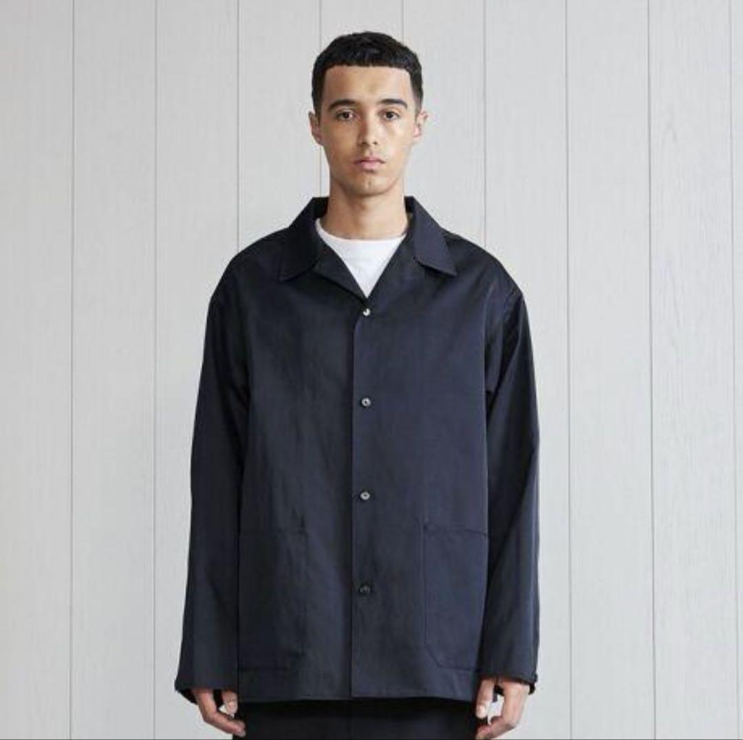 M 美品 H BEAUTY&YOUTH COTTON SILK NAVY WRA