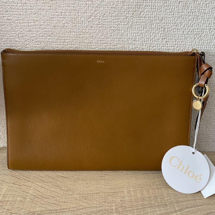 ✨新品未使用✨【Chloé】クラッチバッグ レザー ブラウン