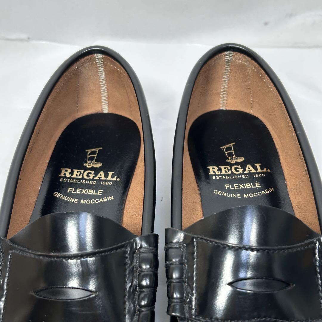 美品 REGAL リーガル コインローファー ブラック【26cm】定番モデル