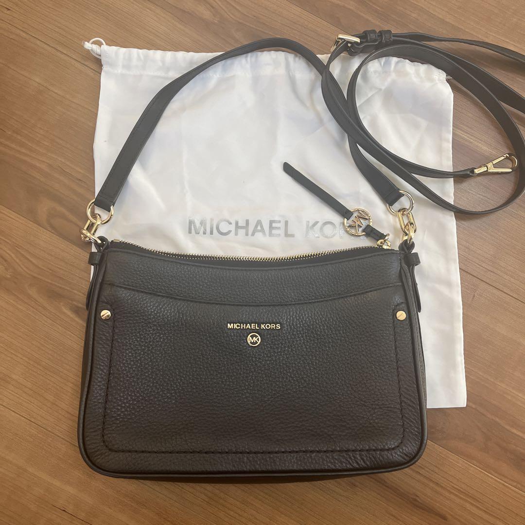 MICHAEL KORS 黒 レザー ショルダーバッグ バッグ