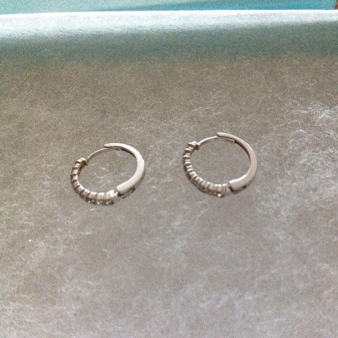 【tnk】K10 ホワイトゴールド 0.2ct ダイヤモンドピアス
