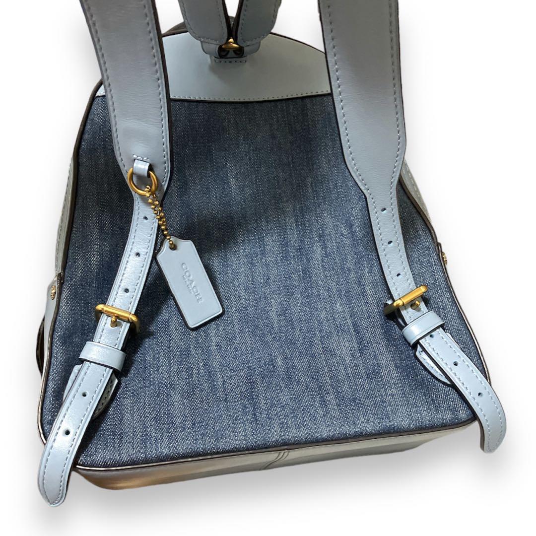 美品☆可愛い☆コーチ♡coach♡ティーローズ　デニムリュック☆ 希少】【説明書付】 COACH ティーローズ デニム ターンロック