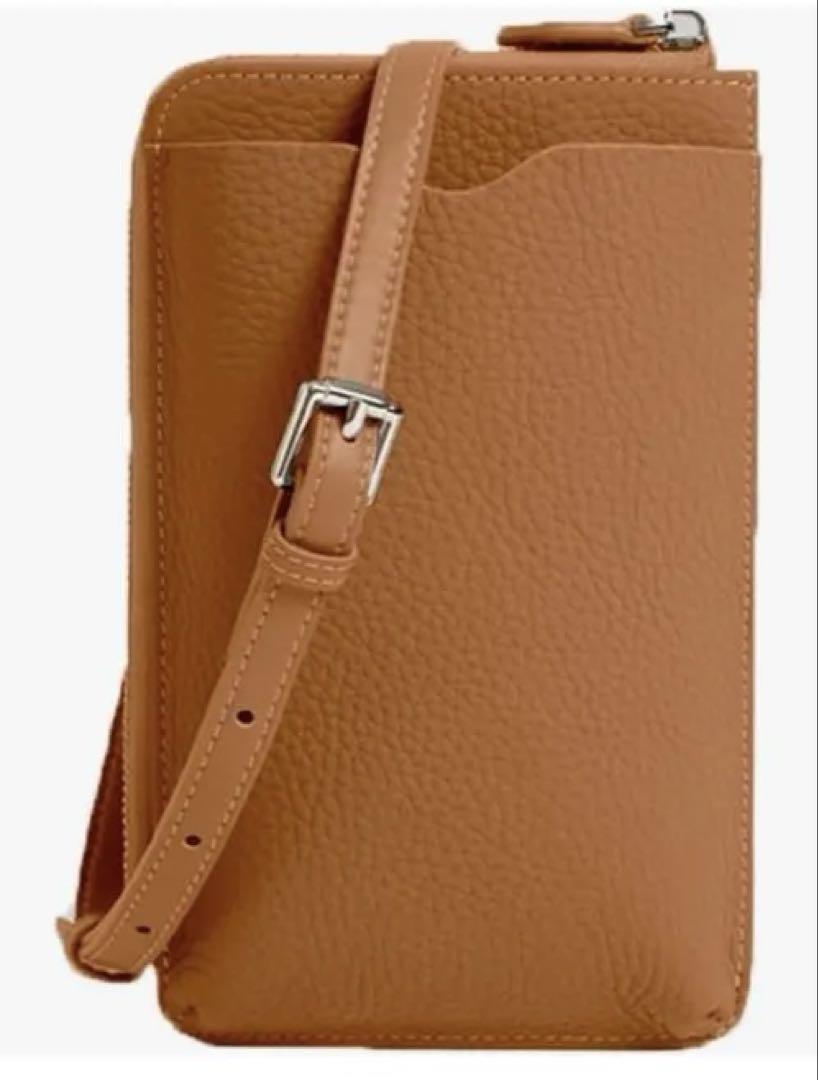 牛革スマホポーチ ショルダーバッグ　スマホバック/財布/スマホケース小物入れ