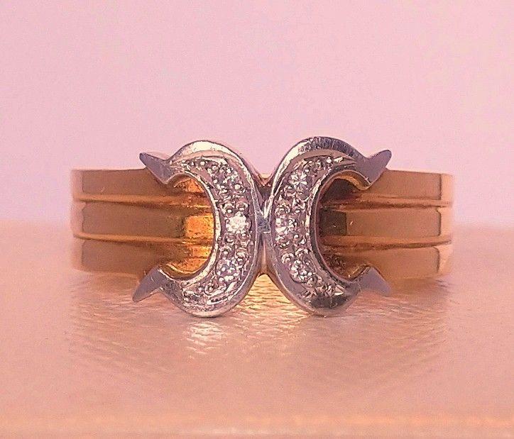 １８金 ゴールド リング プラチナ ダイヤモンド 指輪✨良品✨