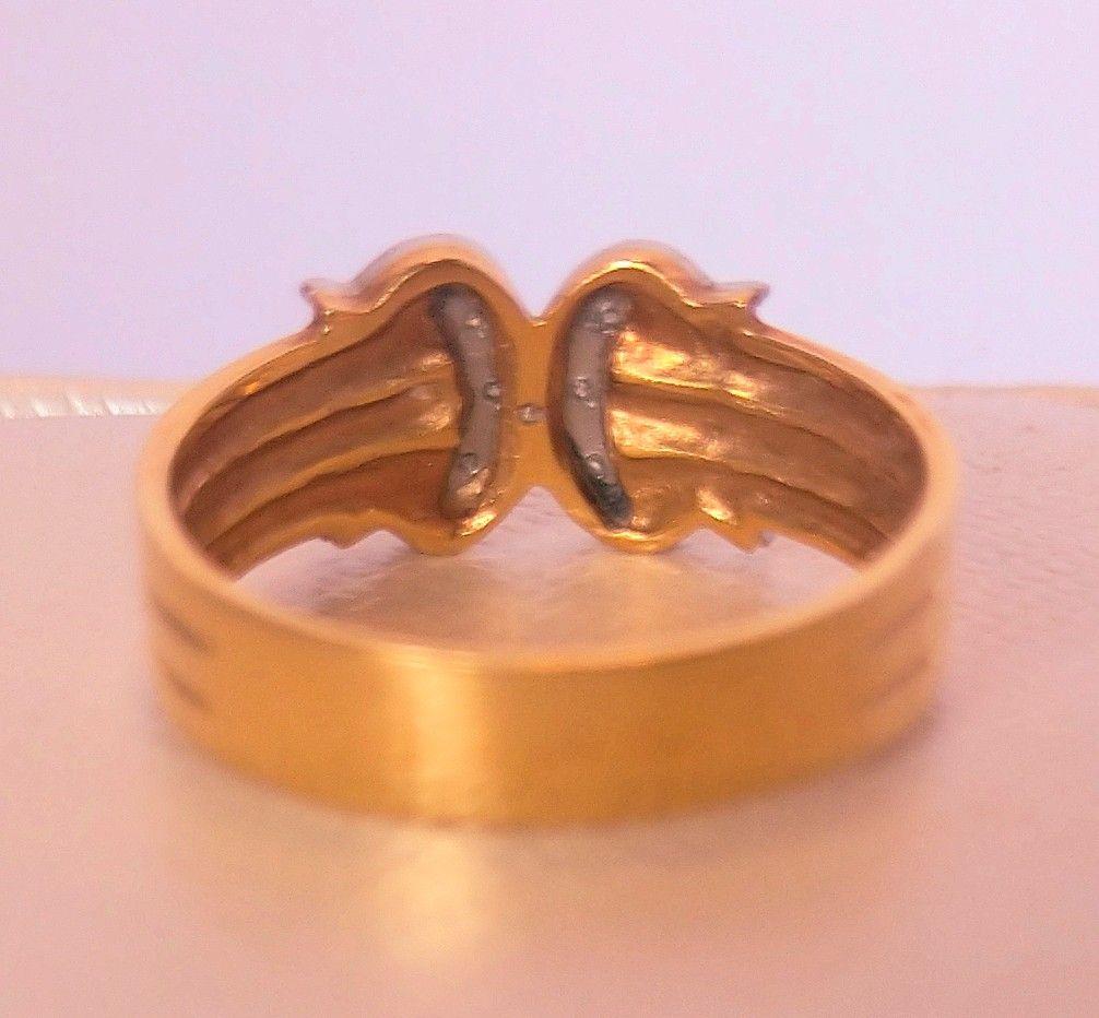 １８金 ゴールド リング プラチナ ダイヤモンド 指輪✨良品✨