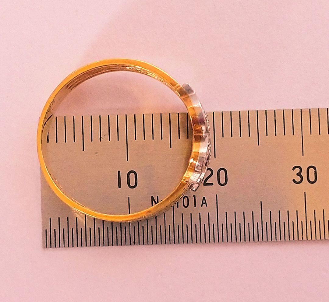 １８金 ゴールド リング プラチナ ダイヤモンド 指輪✨良品✨