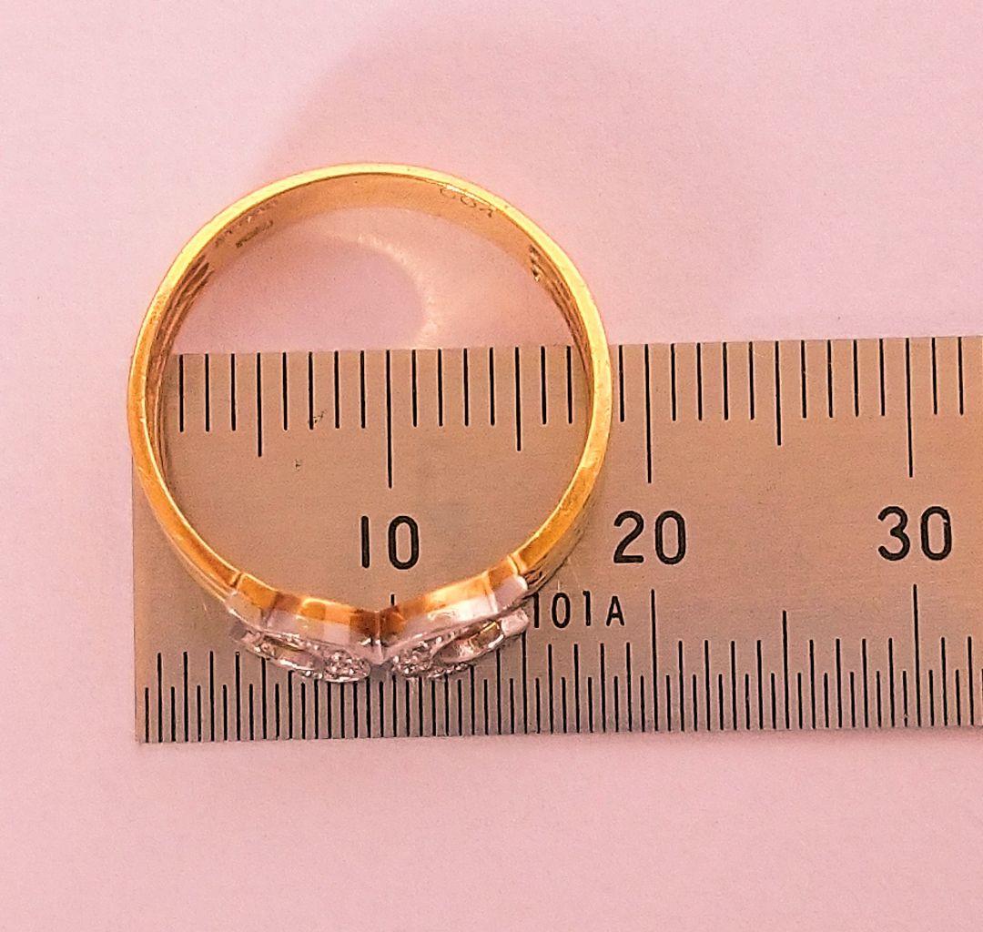 １８金 ゴールド リング プラチナ ダイヤモンド 指輪✨良品✨