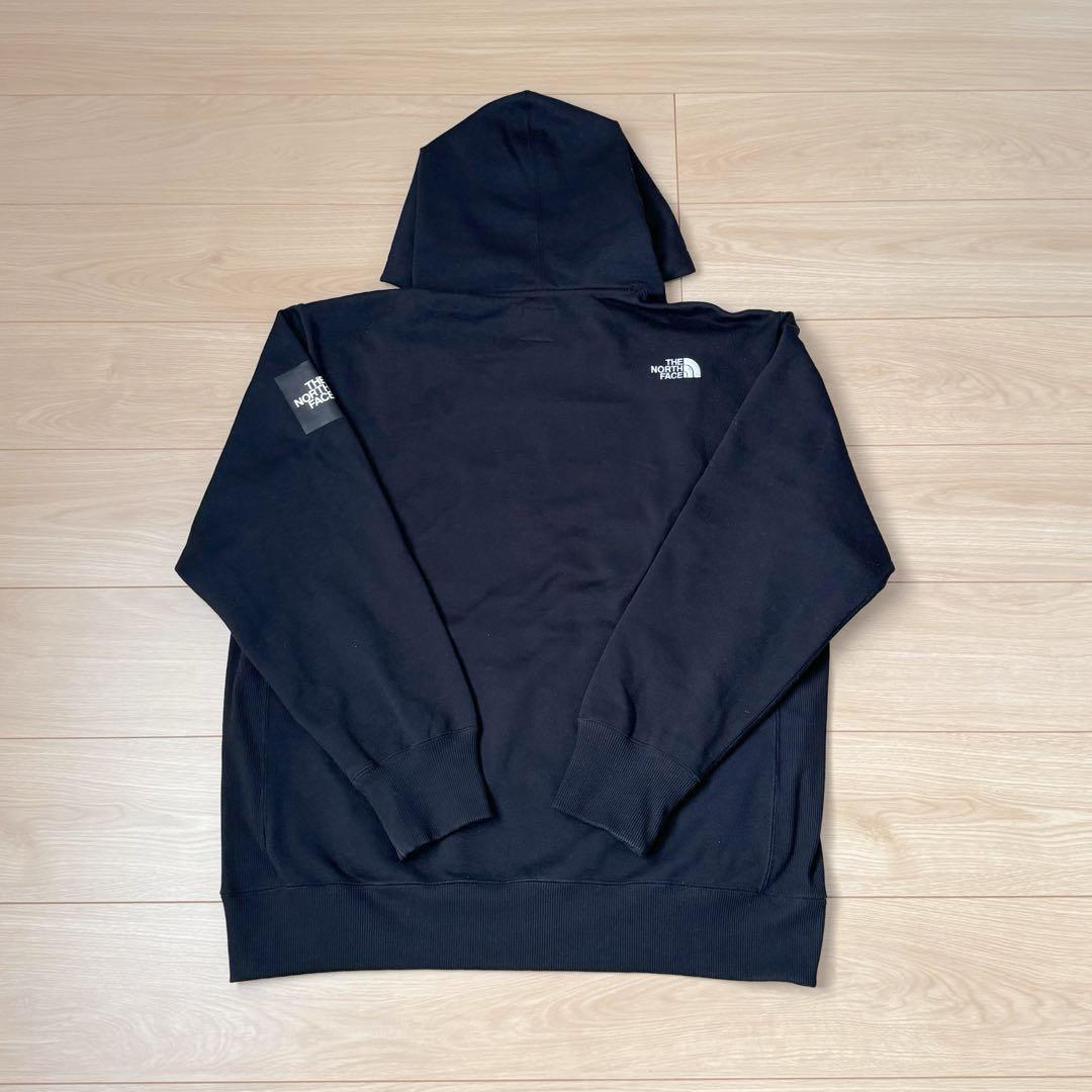 ⭐️極美品⭐️ノースフェイス　スクエアロゴフーディー パーカー　ブラック　裏起毛