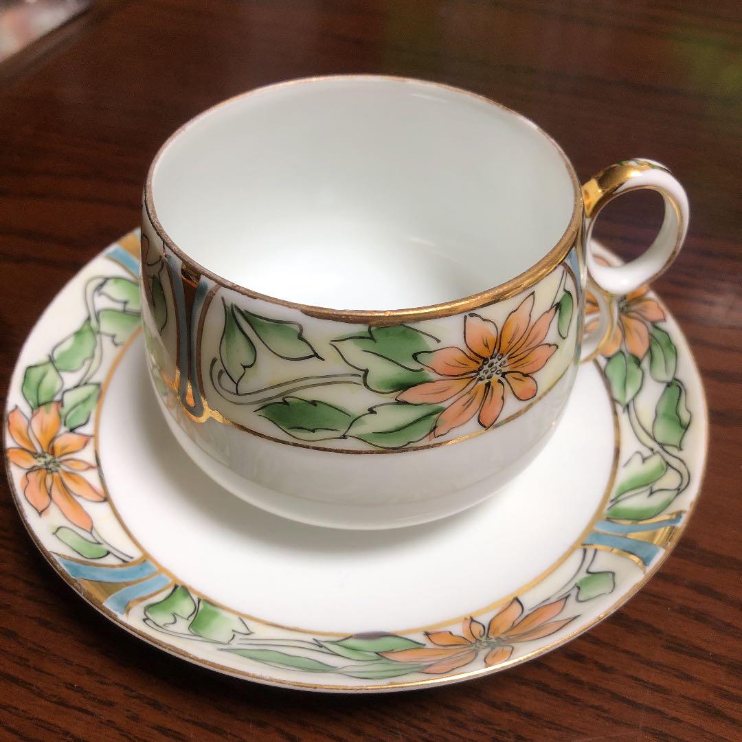 オールドノリタケ 里帰り品 クリスマスローズ カップ＆ソーサー