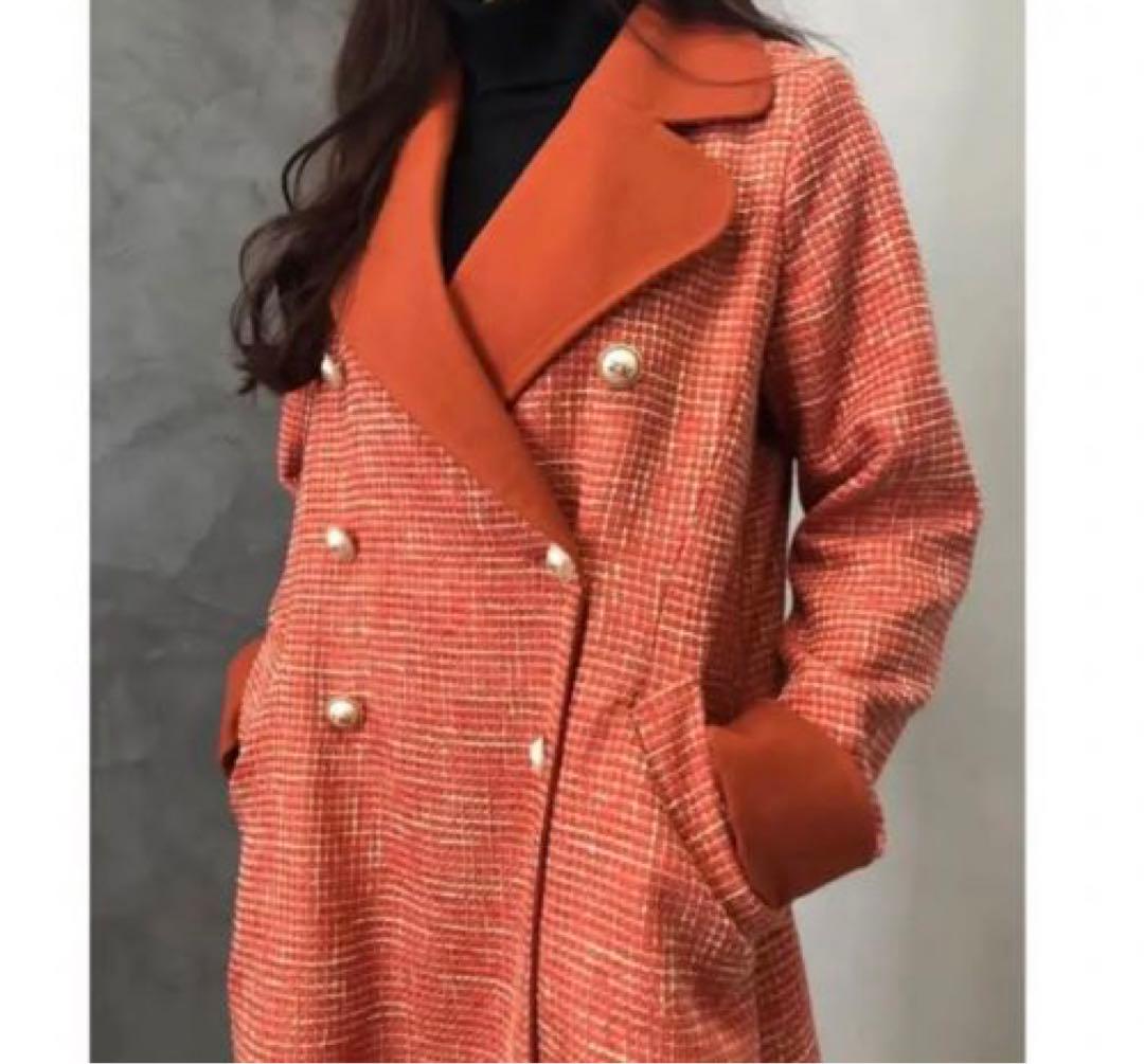 Eimy Istoire カラーツイードフレアラインコート アウター | ngo-ardt.com