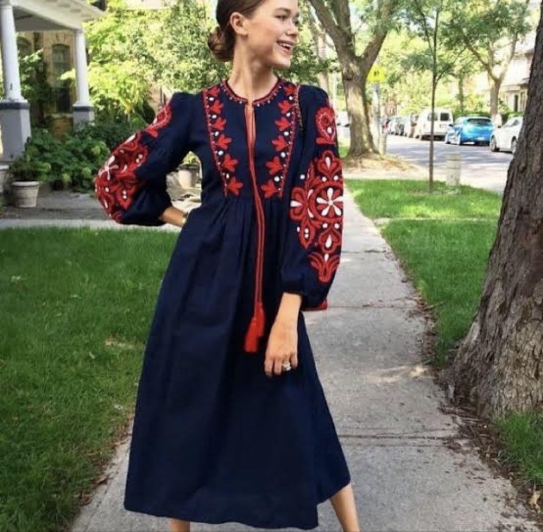 ZARA ✨ザラカットワーク刺繍ワンピース 1点のみ❣️ロング