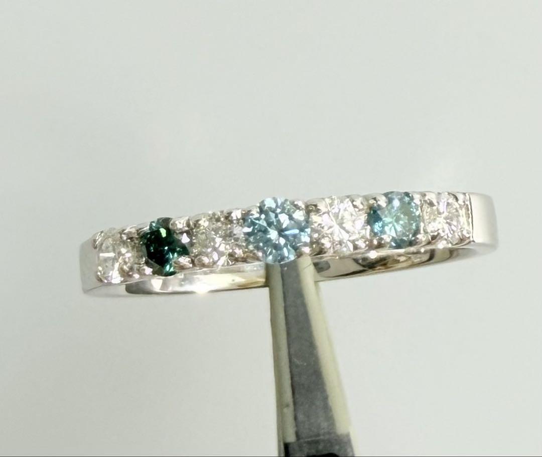 爽やか！　カラーダイヤモンド　0.360ct Pt リング（LASR730）