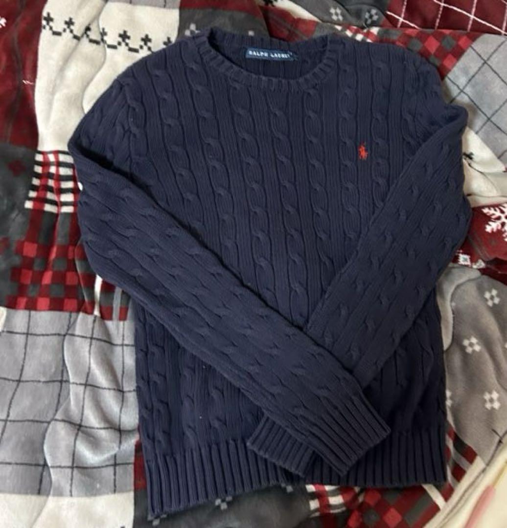 Ralph Lauren ネイビー ケーブルニットセーター