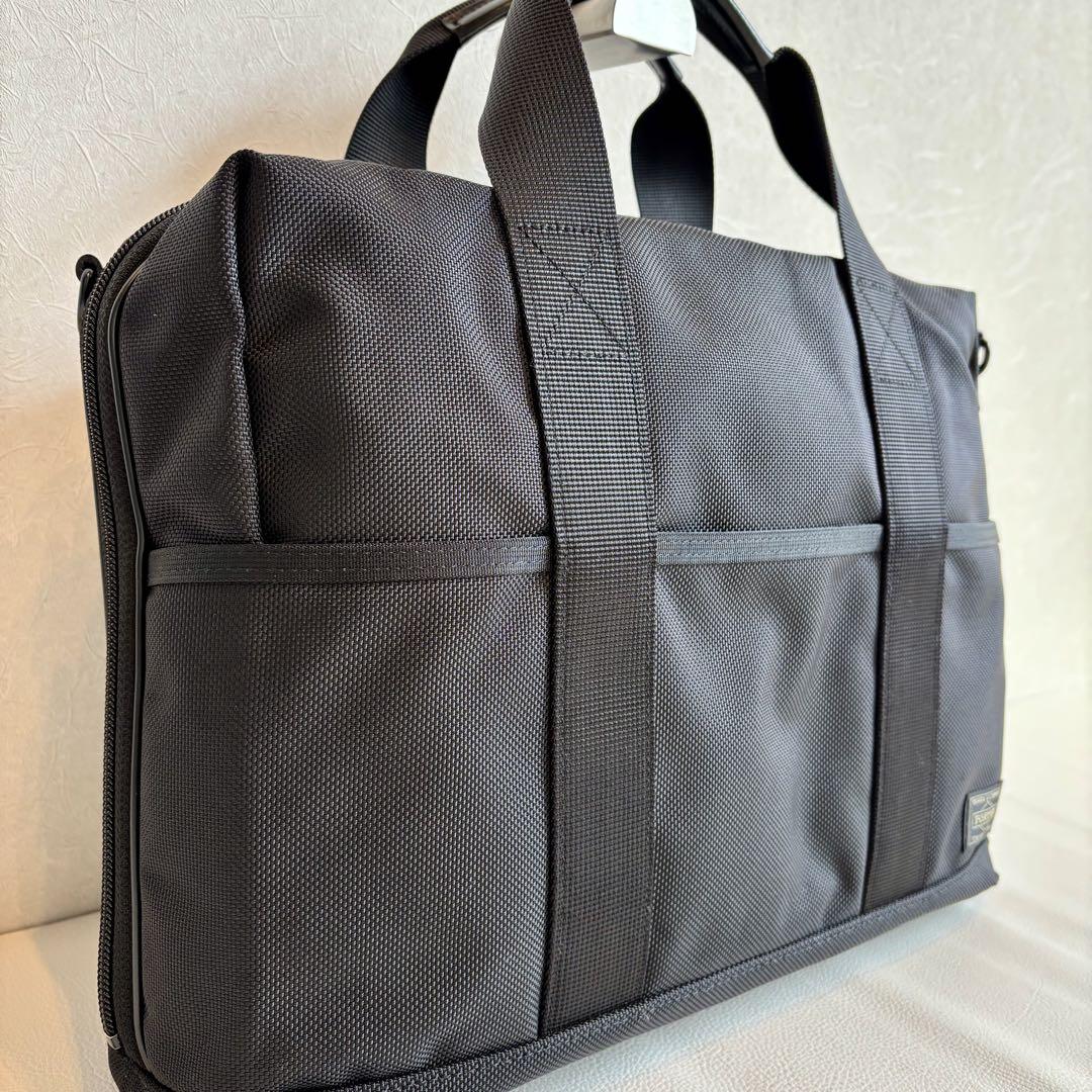 【極美品】【ポーター】ステージ2WAY ビジネスバッグ ブリーフケース 黒