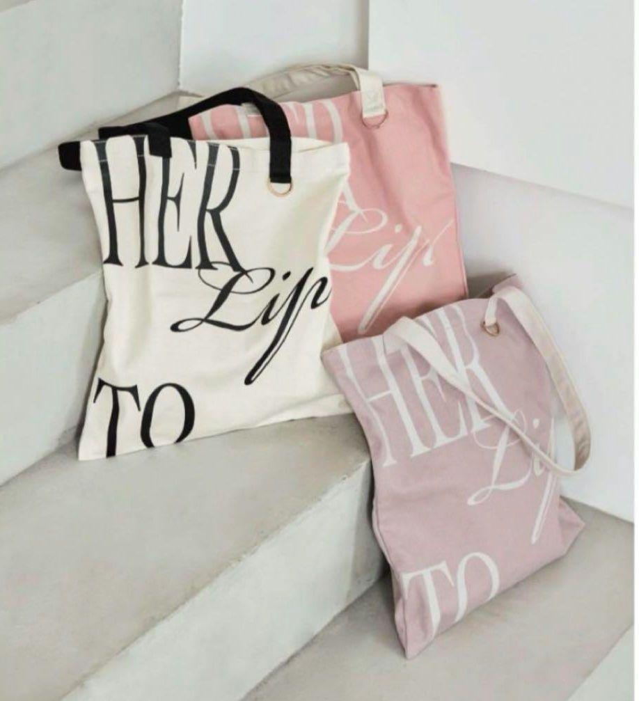 Herlipto HLT Flat Logo Tote rose 名古屋限定 Her lip to - Herlipto HLT Flat Logo Tote rose 名古屋限定の