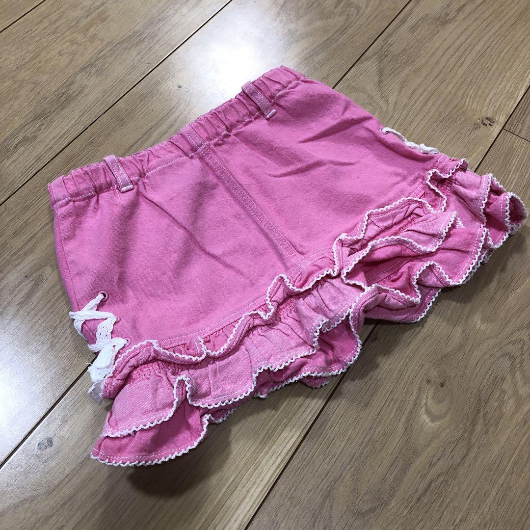メゾピアノ ミミポポ フリル スカート 100 ピンク