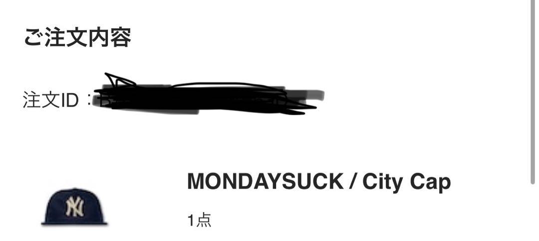 MONDAYSUCK YANKEES キャップ 刺繍ロゴ　ブラック　新品