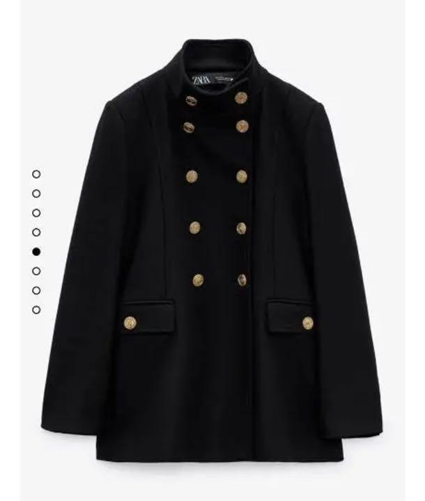 希少!!】 ZARA ゴールドボタンウールブレンドコート - ノーカラー 新作商品を毎日更新 【新品未使用】ZARA ゴールドボタン ウールブレンドコート ロングコート