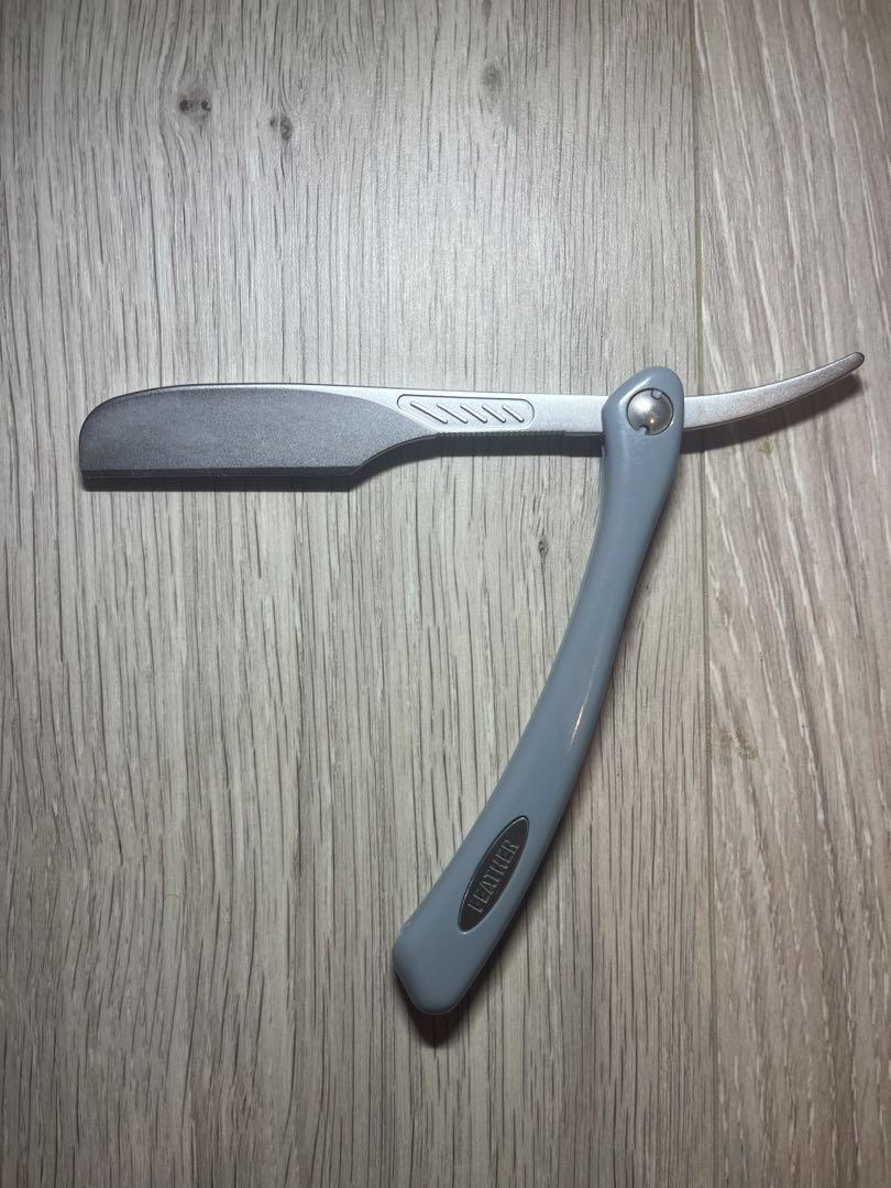 FEATHER メンズ剃刀 グレー 替刃式　レザー
