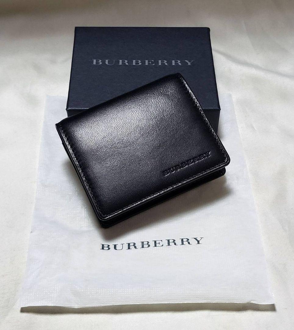 ◆BURBERRY◆【未使用に近い】ロゴ付　コインケース　ラムスキン　保存袋&箱