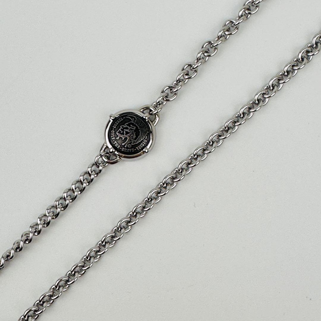美品　DIESEL ディーゼル　ロゴプレート ネックレス スチール　アクセサリー