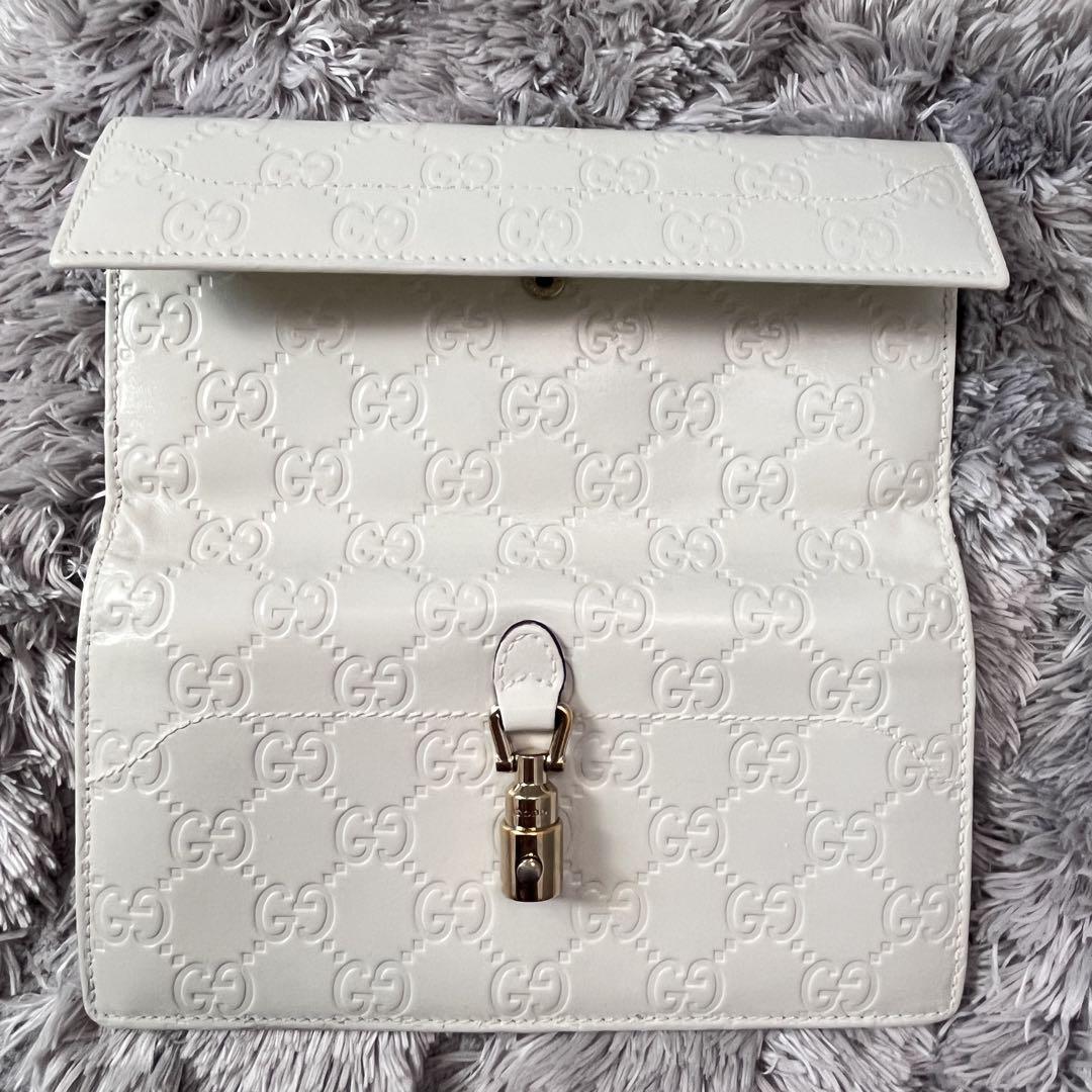 良品✨GUCCI 長財布　ジャッキー　シマ　GG ゴールド金具　ホワイト