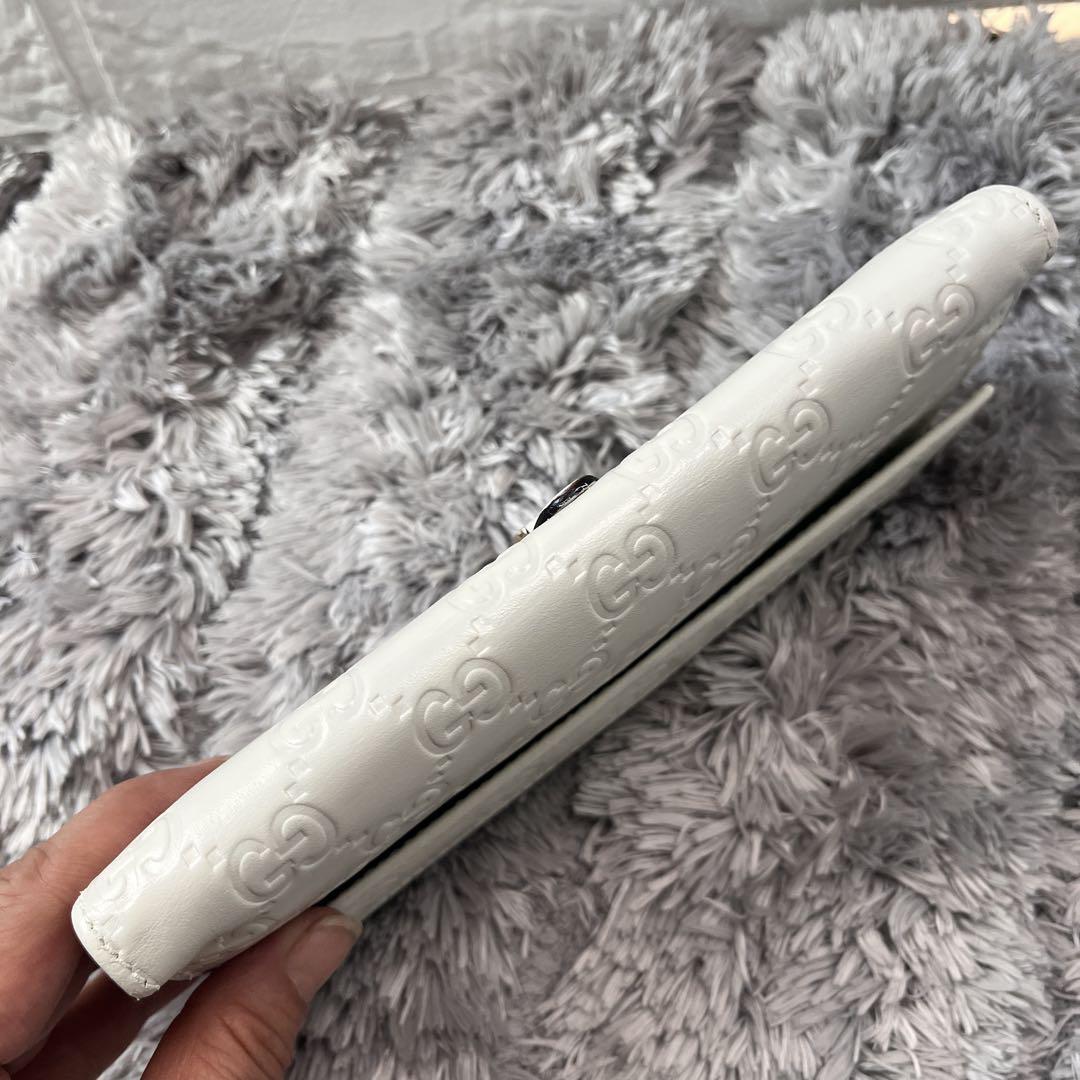 良品✨GUCCI 長財布　ジャッキー　シマ　GG ゴールド金具　ホワイト