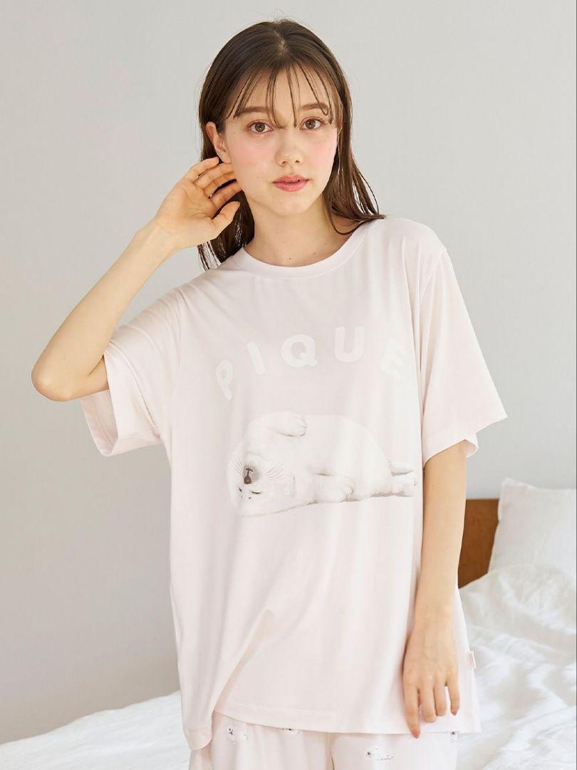最終値下げ 接触冷感 あざらしワンポイントT ショートパンツセット ピンク