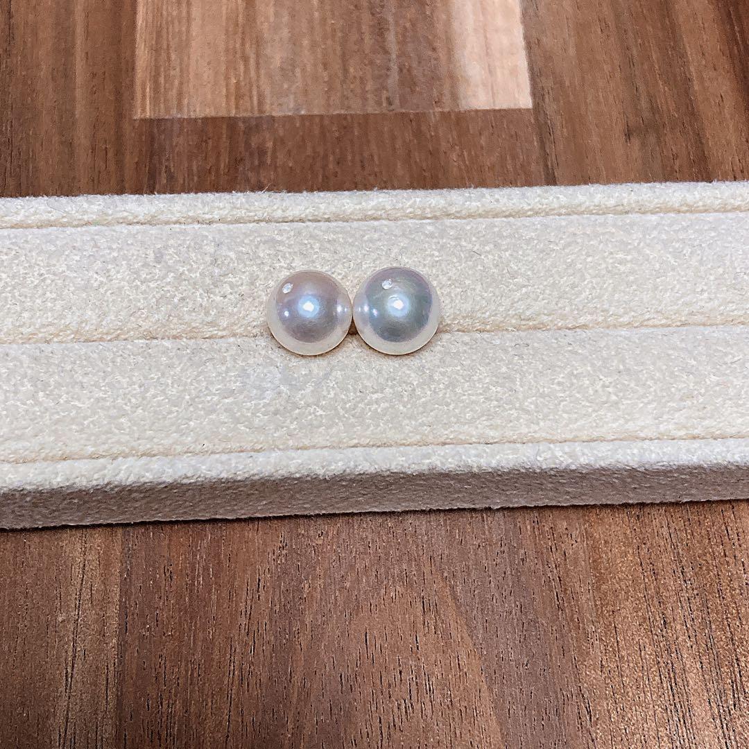 満点の 新品・百貨店商品／総本店】1474綺麗なアコヤ真珠片穴ペア珠7.5 アクセサリー