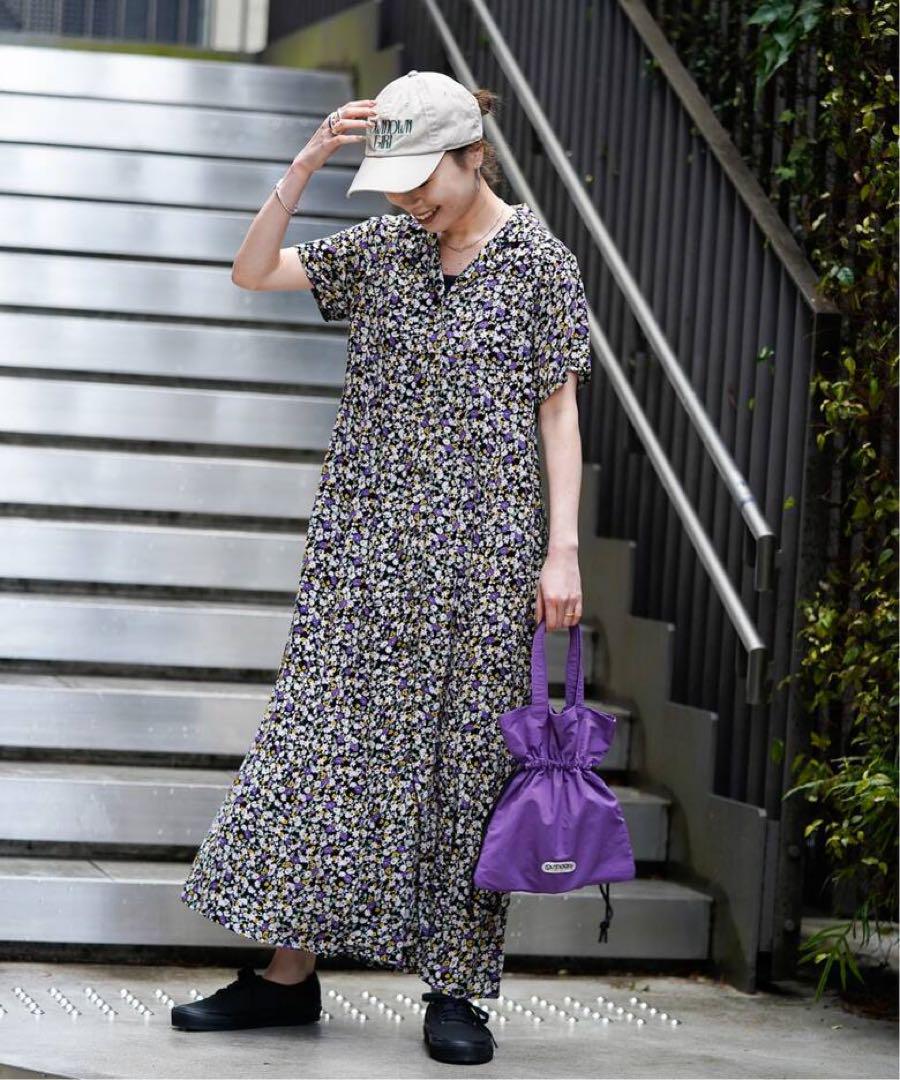 24SS✨美品 アウトドアプロダクツ オープンカラーワンピース 小花柄 フラワー