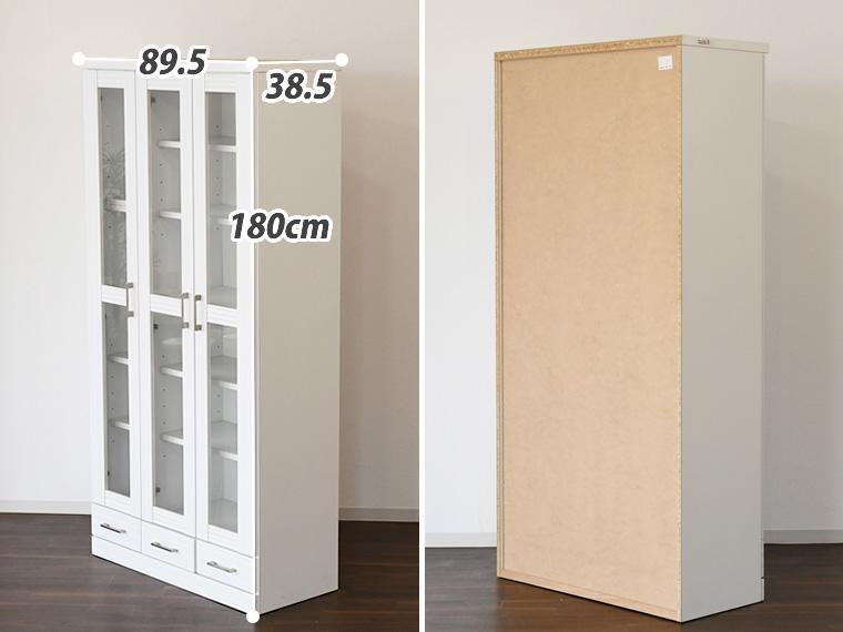 得価超特価 本棚 扉付 白 黒 ブックシェルフ AxX3c-m35961207147 幅90cm 大容量 完成品 日本製 重要なお知