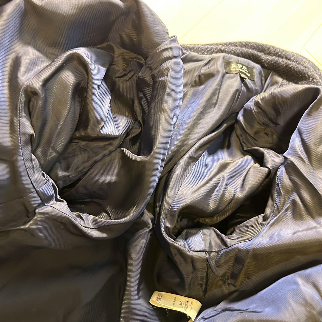 A.P.C. アーペーセー ツイード ステンカラーコート S ネイビー FOX