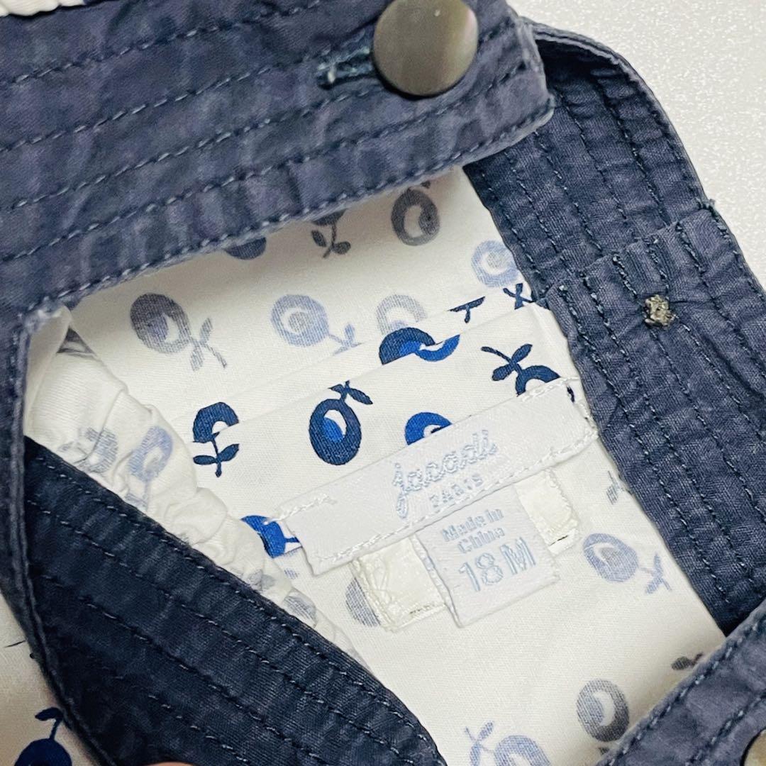 jacadi⭐︎18M 80cm⭐︎半袖ワンピース 白 ネイビー ジャカディ