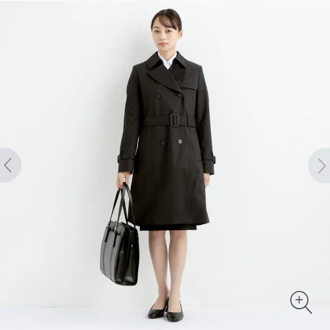 【AOKI】リボントレンチコート 黒ブラック 就活
