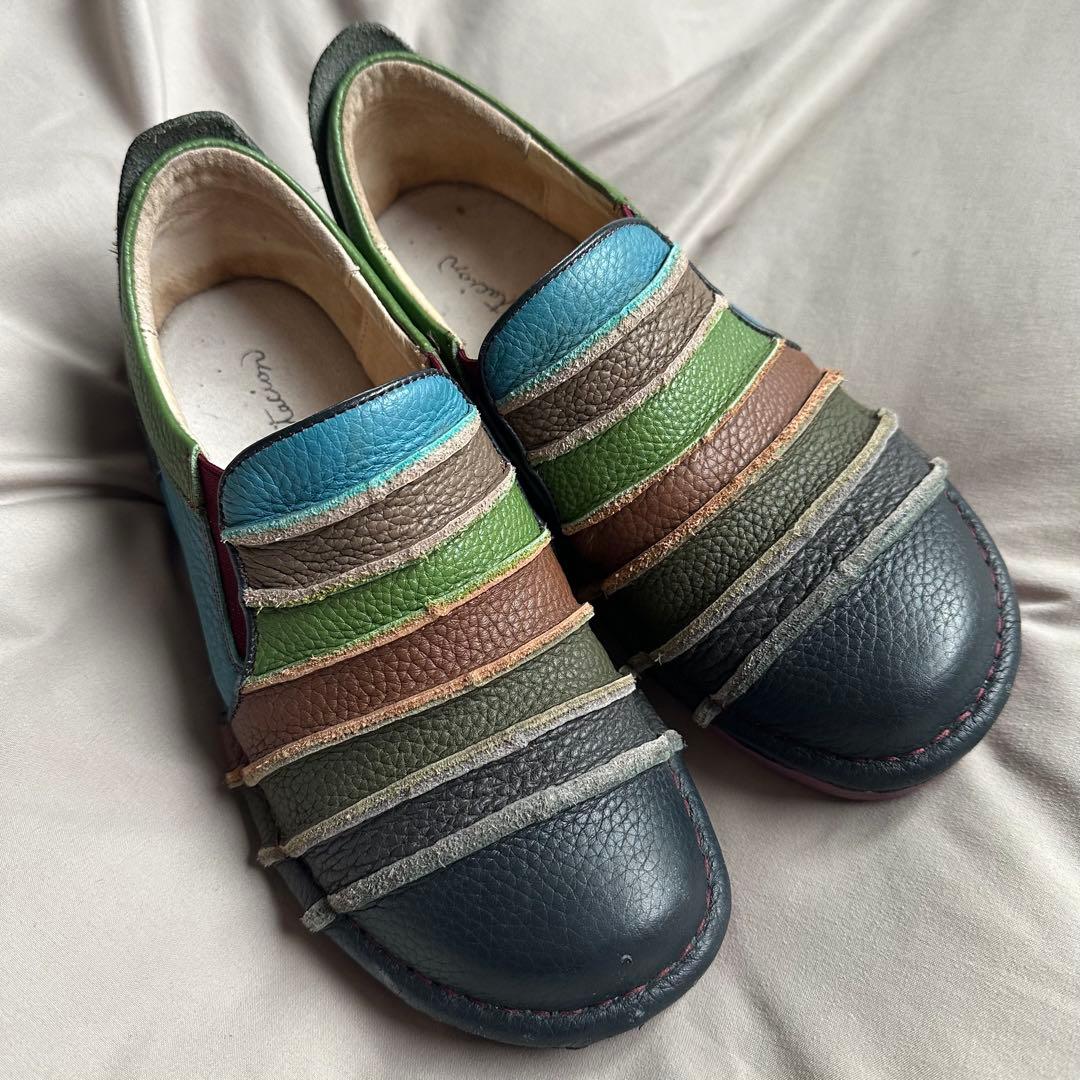 エスタシオン/サイドゴア/スリッポン /マルチカラー/本革/レザーシューズ