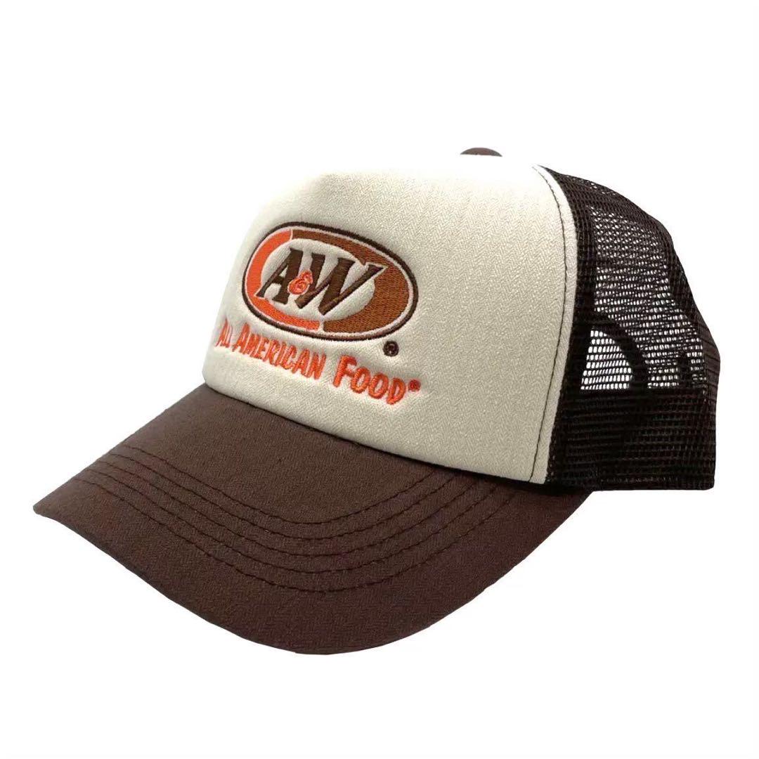A＆W キャップ トラッカーキャップ ブラウン Tシャツ 白 XL 山田レン