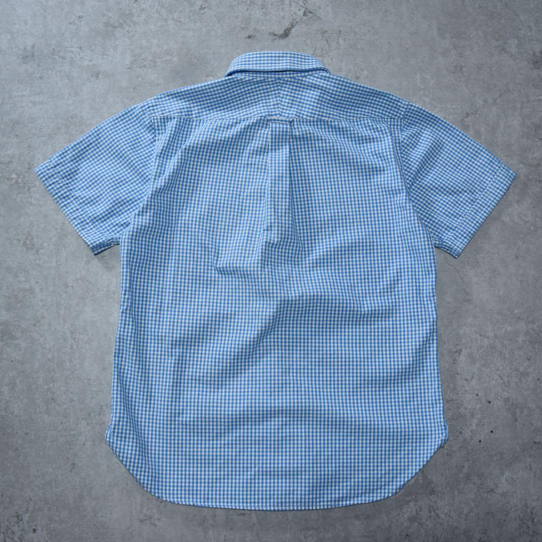 00s Levi’s ボタンダウンシャツ チェック柄 ブルー 爽やか 半袖 美品