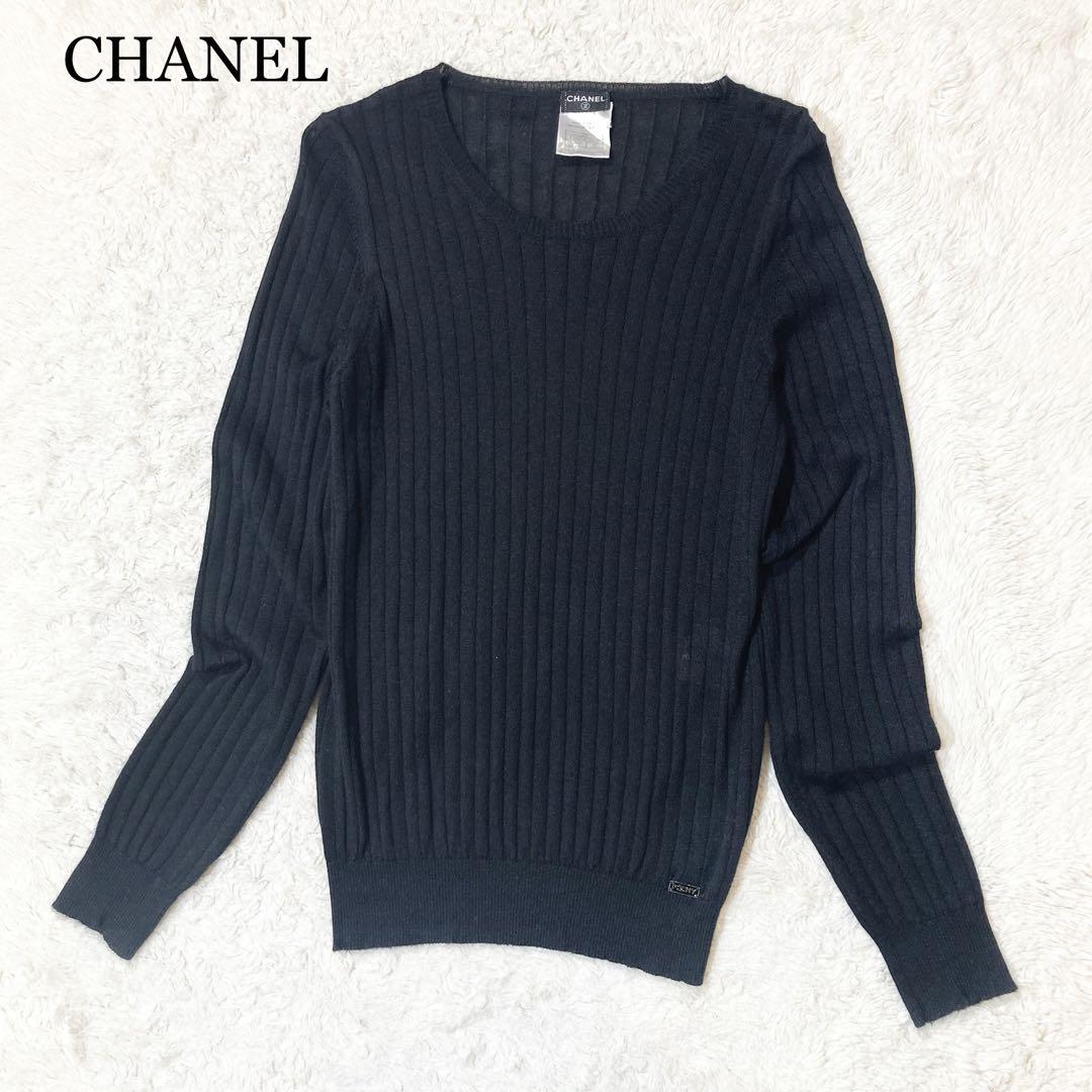 CHANEL シャネル 06A ココマーク カシミヤ シルク セーター ブラック